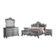 Gray Finish Wood Queen Bedroom Set 5Pcs Transitional Cosmos Furniture Adriana