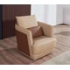 Italian Leather Sand Tan Brown Arm Chair GLAMOUR EUROPEAN FURNITURE Modern