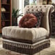 Homey Design HD-1629 Victorian Upholstery Cappuccino Sectional Living Room Set Sofa Chair and  Coffee Table 3Pcs