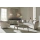 Beige Velvet Crescent-Shaped Sofa Contemporary BEND THE RULES by Caracole 