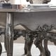 Silver Gray Dining Table Carved Wood Traditional Homey Design HD-13012-GR