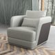 Italian Leather Grey-Chocolate Arm Chair GLAMOUR EUROPEAN FURNITURE Modern