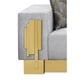 Gray Fabric Armchair Gold Finish Modern Cosmos Furniture Megan