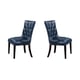 Contemporary Navy Faux Leather Dining Chair Set of 2 Cosmos Furniture Brooklyn