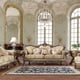 Met Ant Gold & Perfect Brown Sofa Set 2Pcs Traditional Homey Design HD-506 