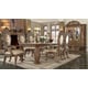 Antique Gold & Perfect Brown Dining Room Set 10Pcs Traditional Homey Design HD-8018