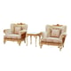 Luxury Gold & White Wood Trim FANTASIA Chair Set 2Pcs EUROPEAN FURNITURE Classic