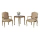 Luxury Golden Chenille Armchairs /120 End Table Wood Set 3 Pcs Benetti's K76 