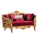 BELLAGIO II Burgundy Gold Sofa Set 2Pcs