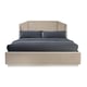 Geometric-Inspired Shape Mocha Fabric King Bed EXPRESSIONS UPH BED by Caracole 