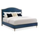 Blue Performance Fabric Vertically Tufted King Bed FONTAINEBLEAU by Caracole 