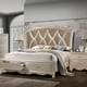 Champagne Finish Wood King Bed Transitional Cosmos Furniture Faisal