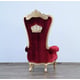 Luxury Burgundy Red Velvet High Back Chair QUEEN ELIZABETH EUROPEAN FURNITURE 
