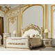 Classic Antique White & Gold Solid Wood CAL King Bedroom Set 3Pcs Homey Design HD-903