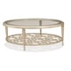 Glass Top & Metal Graphic Pattern Round Coffee Table SOCIAL GATHERING by Caracole 