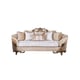 Luxury Beige & Gold Wood Trim ROSABELLA Sofa Set 4 Pcs EUROPEAN FURNITURE Classic