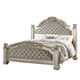 Gold Finish Queen Poster Bed Traditional Cosmos Furniture Platinum