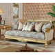 Metallic Bright Gold Sofa Carved Wood Traditional Homey Design HD-2666