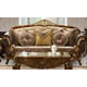 Homey Design HD-26 Traditional Upholstered Espresso Dark Walnut Wood Sofa Couch
